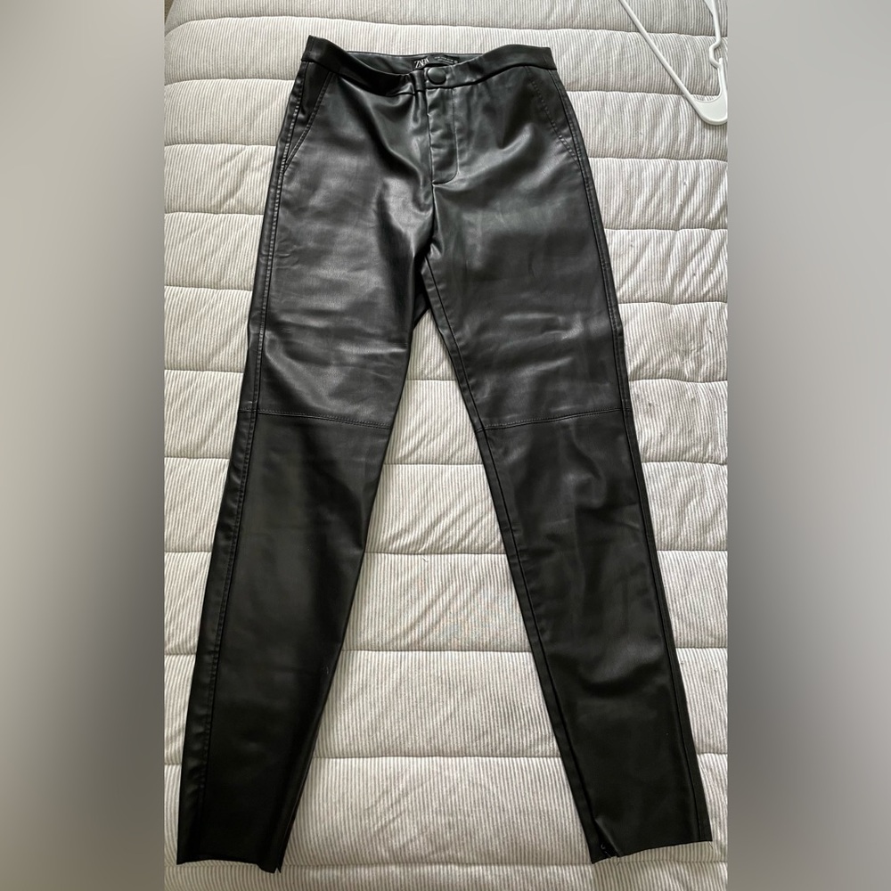 Zara cropped faux leather pants